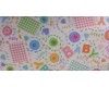 Baby Words and Buttons - Flannel Fabric